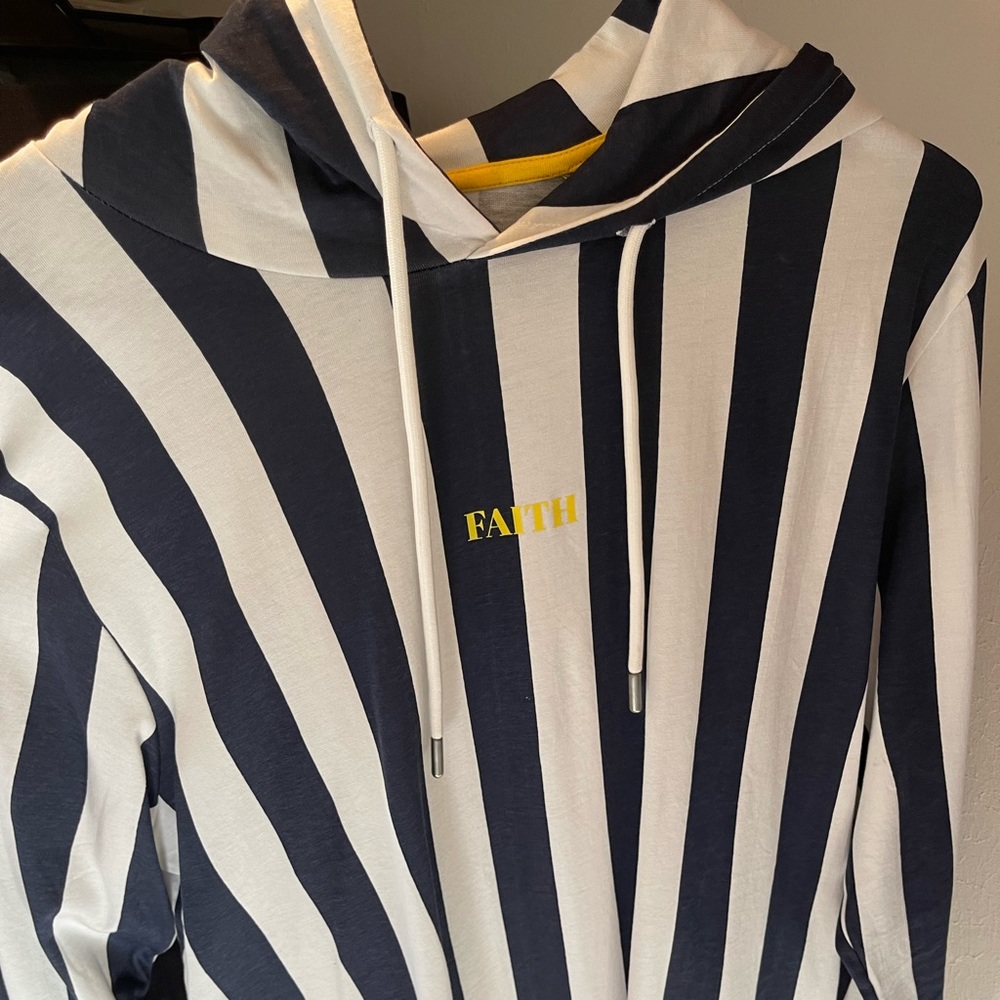 Navy Blue and White Sweatshirt